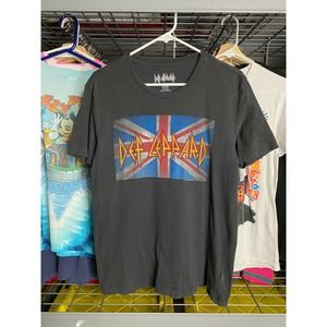 Medium Def Leppard Tour Faded Black Graphic Shirt